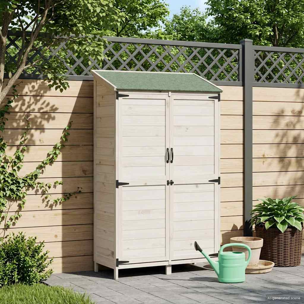 Garden Shed White 106.5 X 56 X 176 Cm Solid Spruce Wood