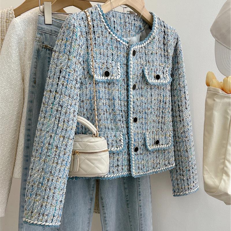 Damska tweedowa kurtka w stylu francuskim - Kolekcja Wiosna/Jesień 2024