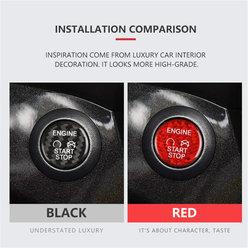 LLKD4 Real Carbon Fiber Engine Start Stop Button Trim Sticker For Ford Focus 2015-2018 For Ford Kuga 2013-2019 Car  Accessories