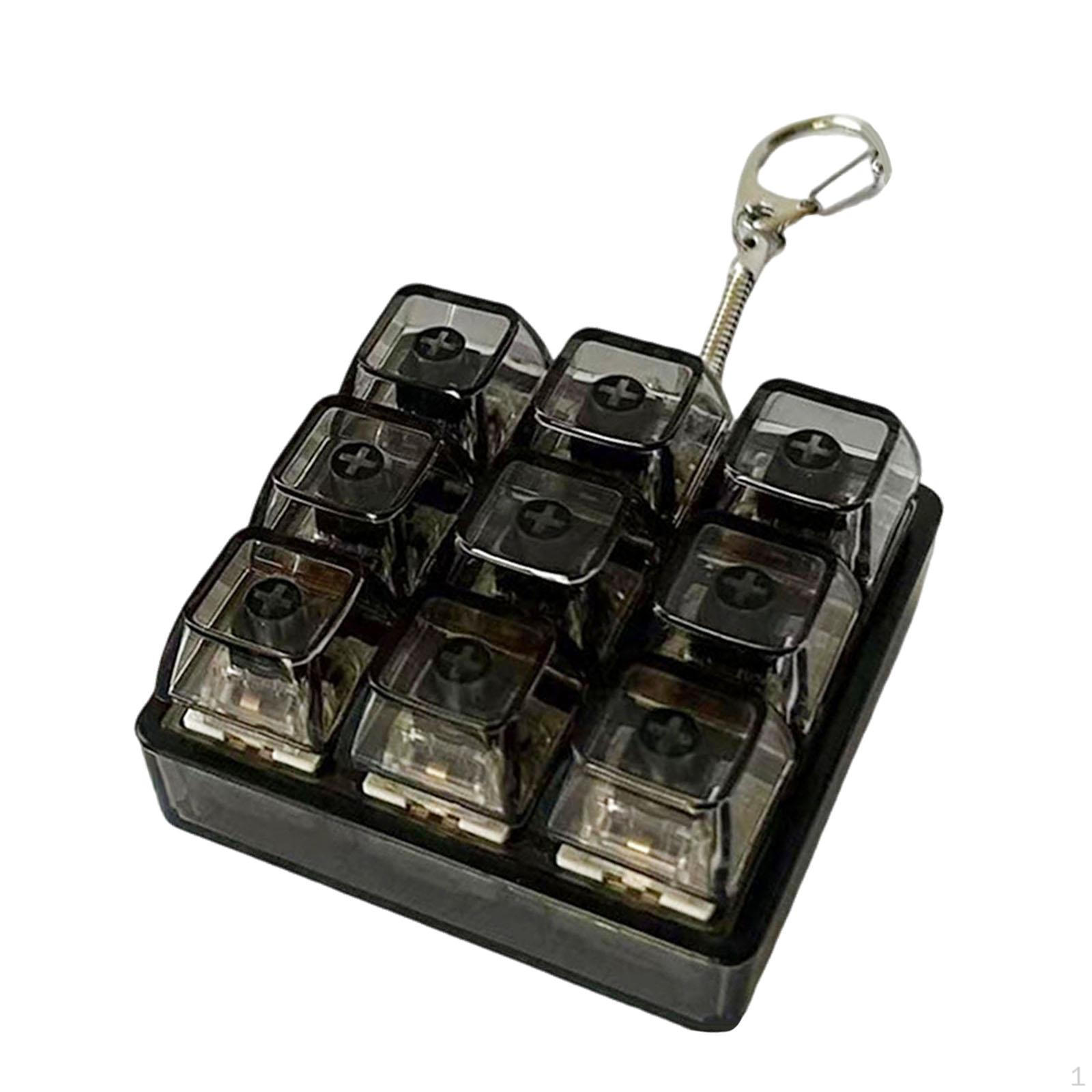 

Keyboard Keychain Button Fidget Gifts for Adults Funny Sturdy Cube Finger Toy black 6x6x3cm
