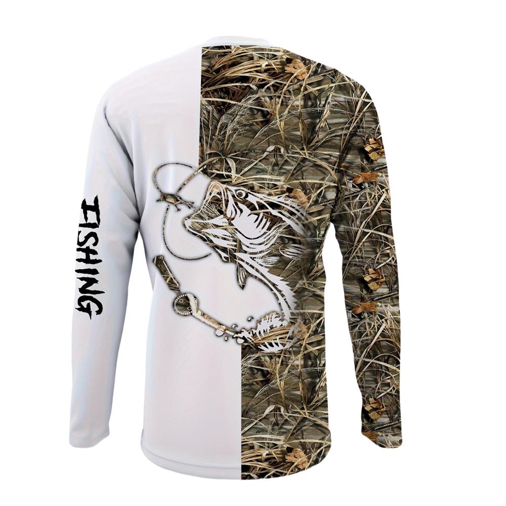Magliette da Pesca Uomo Manica Lunga Abbigliamento Uomo Autunno Streetwear Girocollo Pullover Maglietta Uomo Abbigliamento Casual Uomo