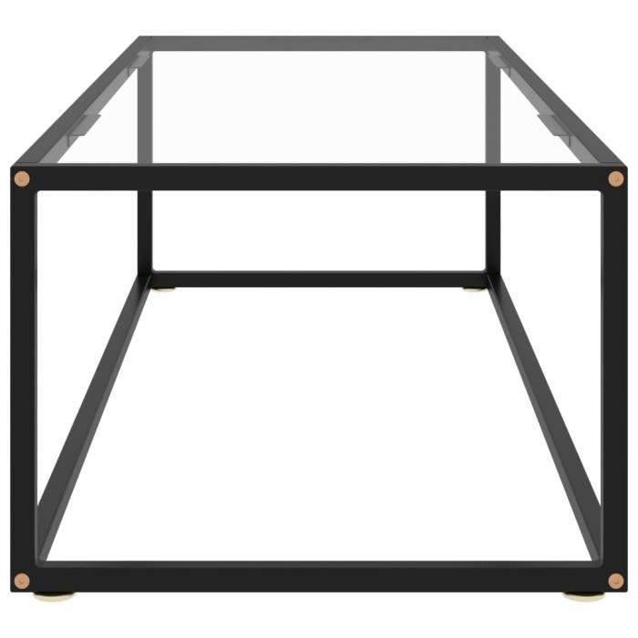 VidaXL Coffee Table Black with Tempered Glass 120x50x35 Cm