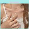 Trendy Heart-shaped Double-layer Pearl Necklace For Women 2022 New Design Minimalist And Versatile Accessory Alloy)