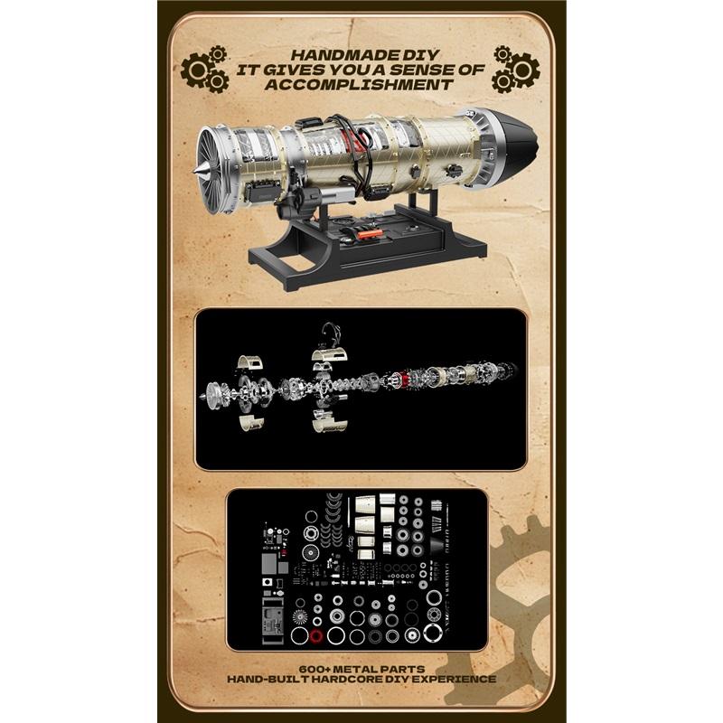 TECHING SMALL BYPASS TURBOFAN ENGINE Electric Assembling Model KIT Desktop Decorative Ornaments Adults Children's Toys Gift