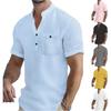Men's Casual -color Lightweight Sports T-shirt - Men's Linen Short-sleeved Shirt