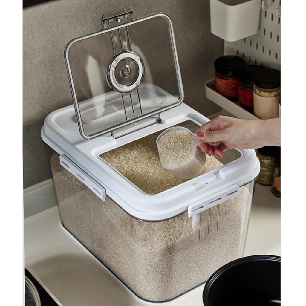 Clear Rice Storage Container Pantry Organization for Household Nuts Kitchen 66Lbs