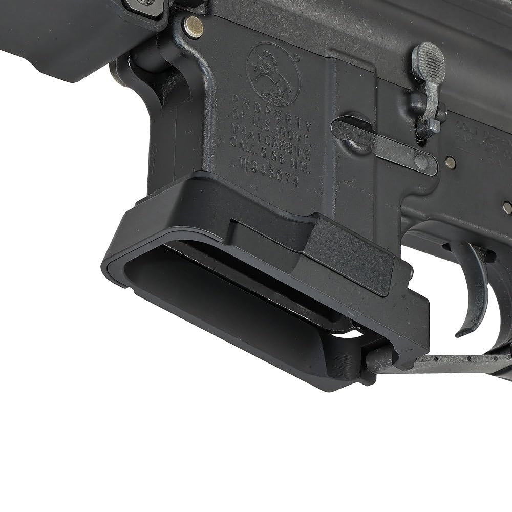 Ryohin Buhin 5KU Lancer Type Adaptive Magwell for GBB M4 Series, 2-Piece, CNC Machined Aluminum with Anodized Finish, Black