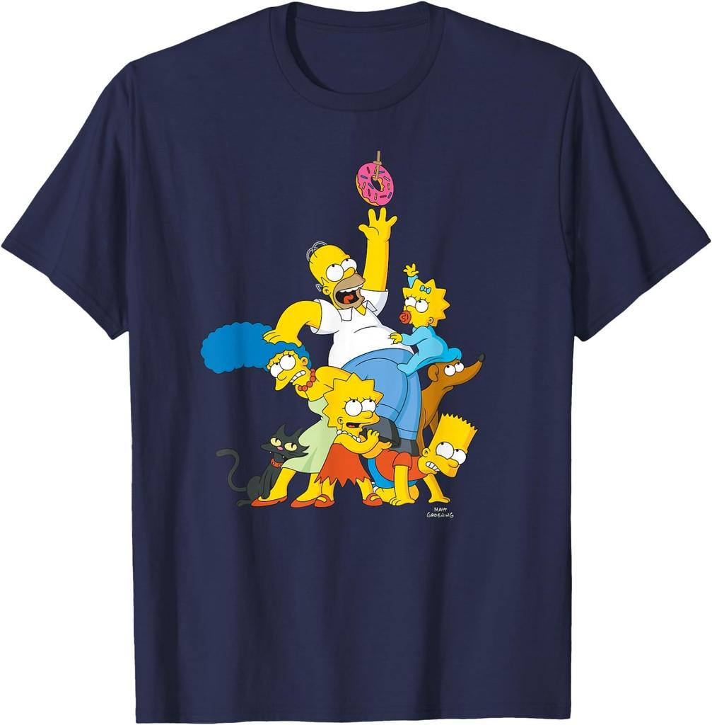 The Simpsons Family Donut Reach Funny Tee Shirts and T-Shirts for Men Women