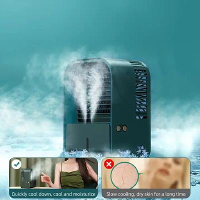 Portable Fan  Air Conditioning Mini Rechargeable USB Fan Desktop Spray Humidifier Home  Air Cooler For Room