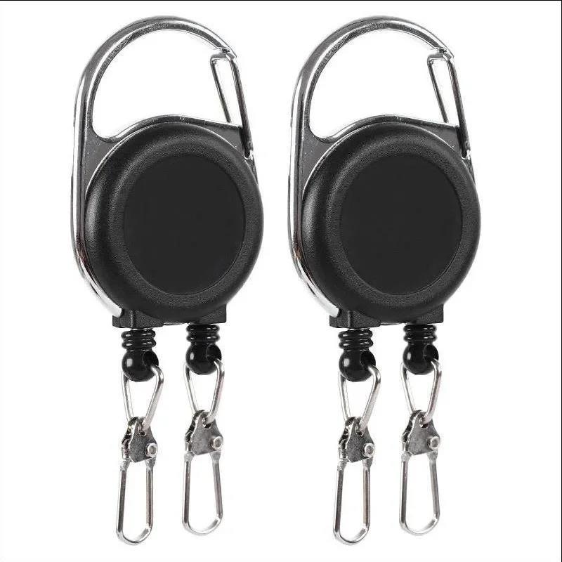 Retractable Keychain Badge Scroll ID Badge Holder Card Holder Backpack Lanyard Hiking Buckle Key Ring Double Headed