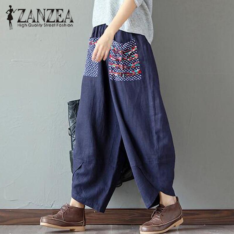 Ethnic Floral High Elastic Waist Wide Leg Pants Pockets Full Length Pants Trousers Ethnic Floral High Elastic Waist Wide Leg Pants Pockets Full Length Pants Trousers