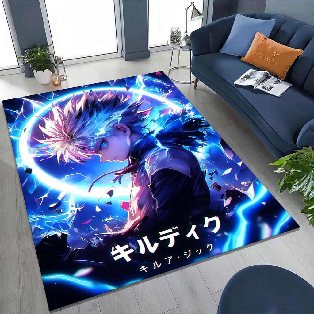 Anime HUNTER X HUNTER HXH Gon Freecss Killua Cartoon Rug for Bedroom Living Room Sofa Home Doormat Decor,Kids Non-slip Floor Mat