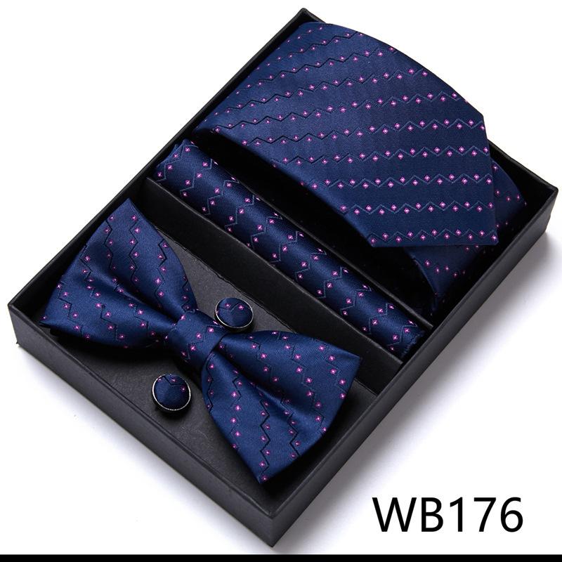 Conjunto de Corbata y Pajarita para Hombre Caja de Regalo Conjunto de 6 Piezas Corbata de Grupo Vestido de Negocios Corbata de Boda