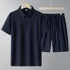 Men's Summer Ice Silk Polo Shirt Set