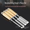 Carpenter Woodworking Chisel Set: Chrome Vanadium Steel, Solid Wood Handle, Flat Steel Chisel