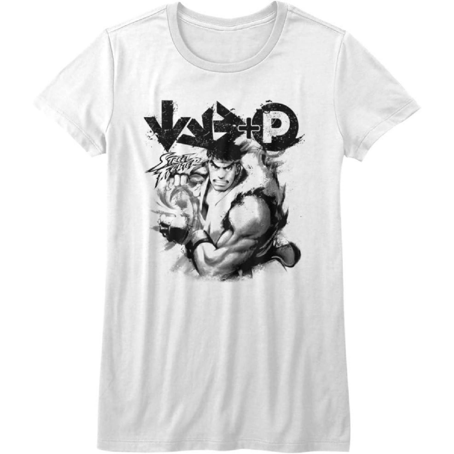 Juniors Street Fighter Hadouken Shirt, White, Large XXXXXL белый