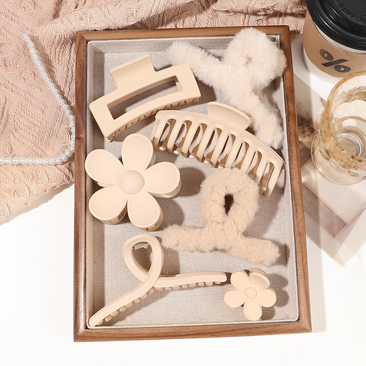 

8 шт. матовых корейских больших заколок для волос для женщин, набор головных уборов, заколки для волос, заколки с цветами, заколки для волос, аксессуары для волос «конский хвост»