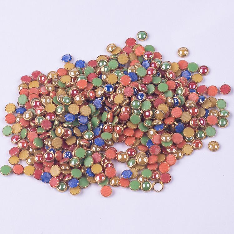 Japanese-Style Ceramic & Gold-Edged Pearls for Nail Art - Variety of Sizes & Colors
