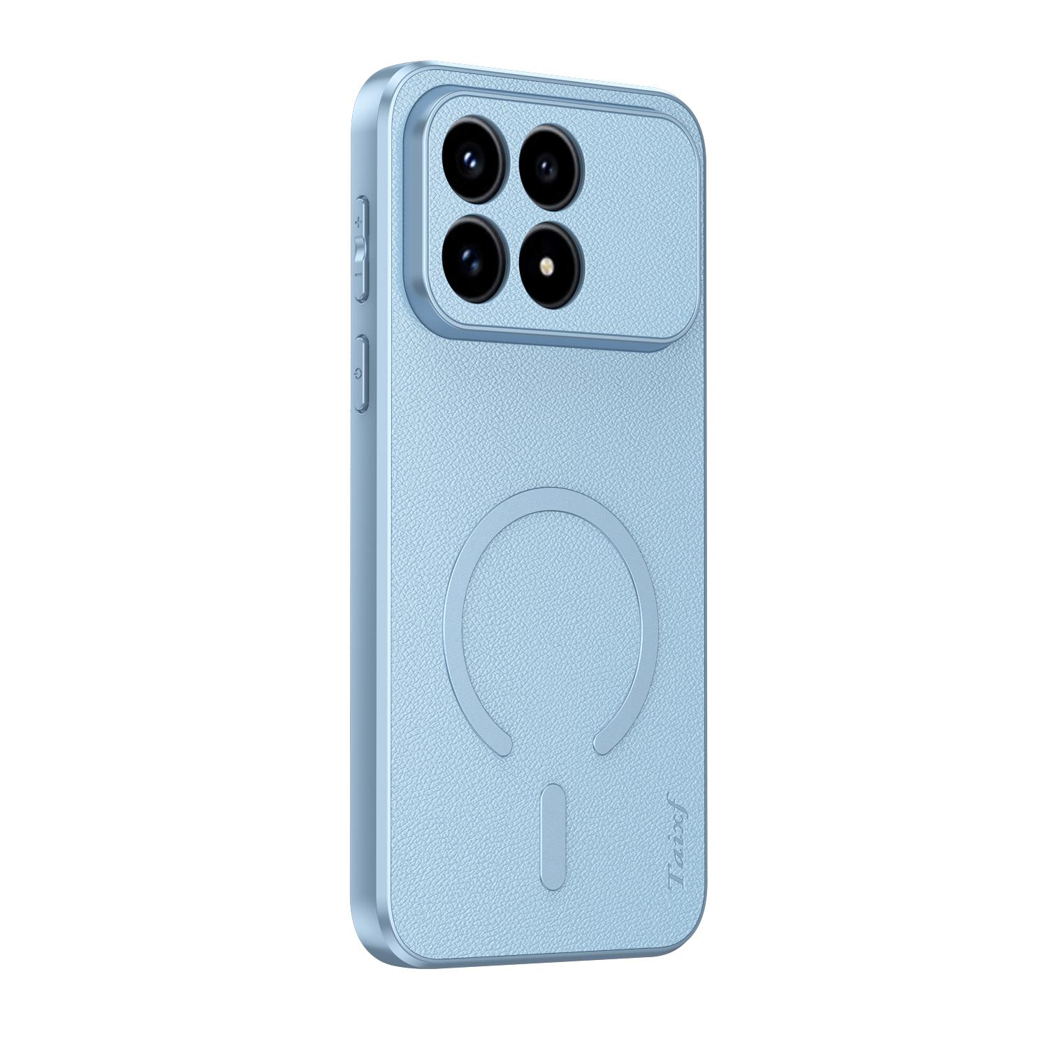 

Шкіряний чохол для бездротової зарядки з козячої шкіри для xiaomi POCO F8 Pro F8 Ultra X8 PRO MAX M8 PRO MAX З вбудованою магнітною смугою Захисна кришка POCO M8 PRO синій