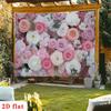 1Pcs Pink White Rose Peony Decoration Background Winter Backdrop Decorations For Photo Studio Photo Booth Christmas Party
