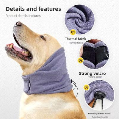 Ruhige Ohren für Hunde Verstellbarer Beruhigungs-Snood Warme Fleece-Fütterung Multifunktionaler Angstlöser Haustier-Schal für Lärmschutz
