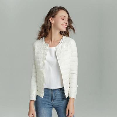 Cappotto caldo da donna autunno inverno leggero bianco piumino fodera O collo slim manica lunga bottone cappotto caldo M-4XL