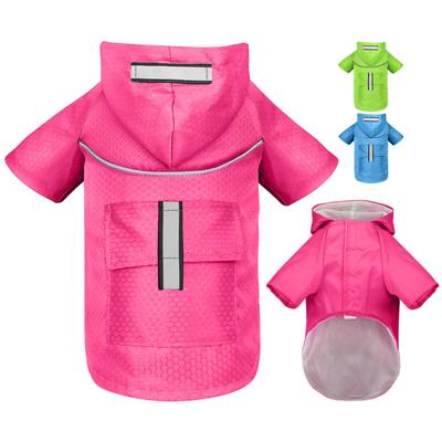 New Breathable and Durable Mesh Small Dog Raincoat with Reflective Design, Hood Pocket, and Puppy Rain Jacket for Small To Mediu