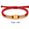 Pure Gold 999 Zodiac Red String Bracelet with Luck Beads for Baby's Full Moon or New Year
