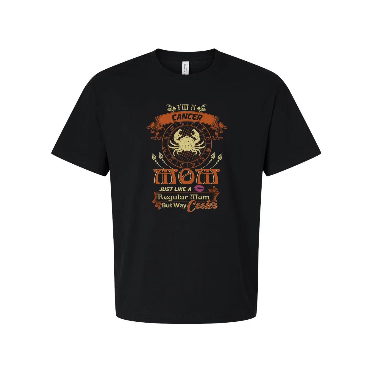

Cancer Moon Zodiac Mom Graphic Tee With Retro Astrology Emblem For Stylish Moms S
