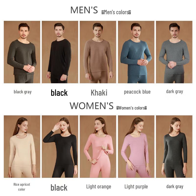 OEING Men's & Women's Fleece-Lined Thermal Underwear Set