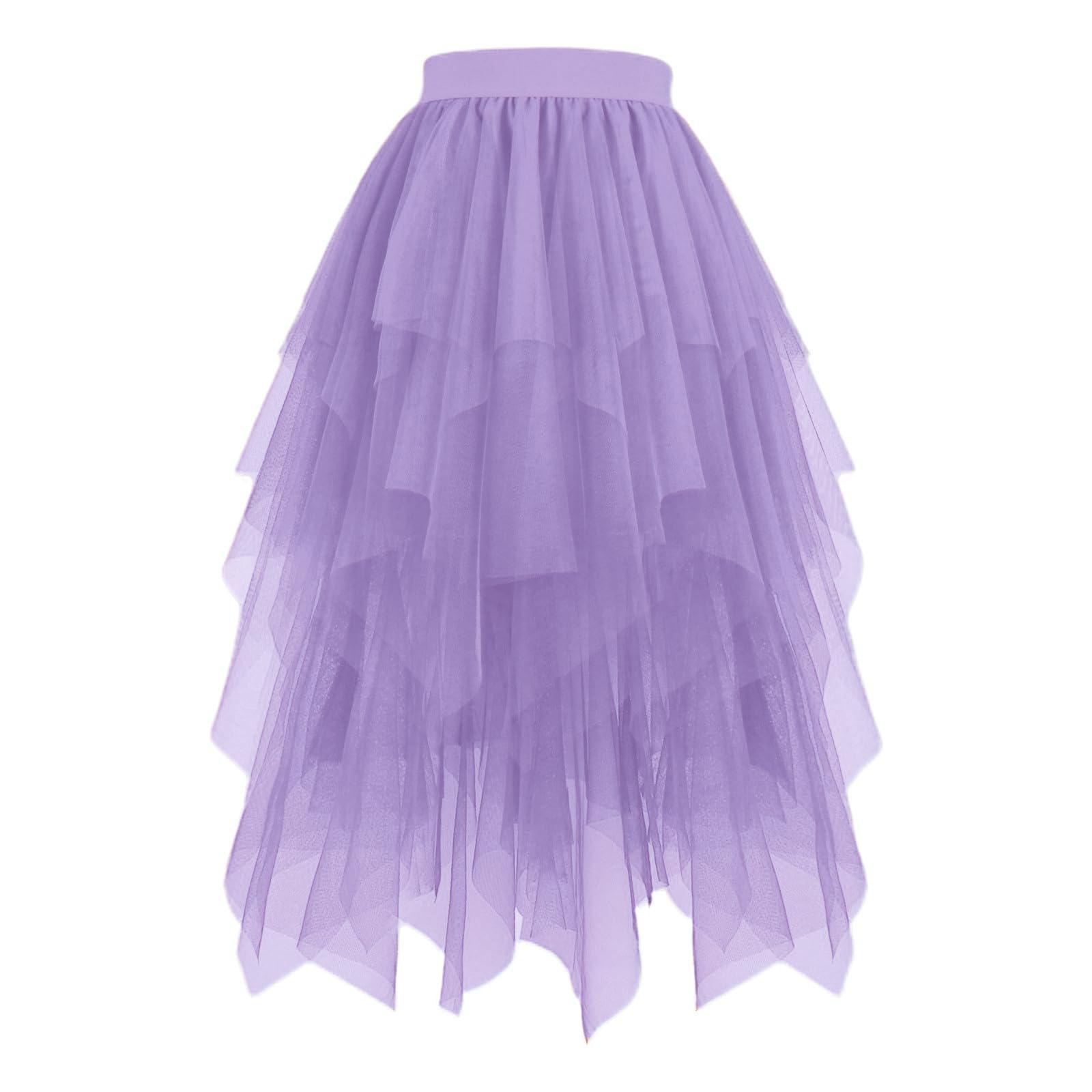 

Жіноча довга фатинова спідниця, великий розмір, А-силует, нерівна фатинова спідниця, висока талія, еластичний пояс, карнавальна сукня M