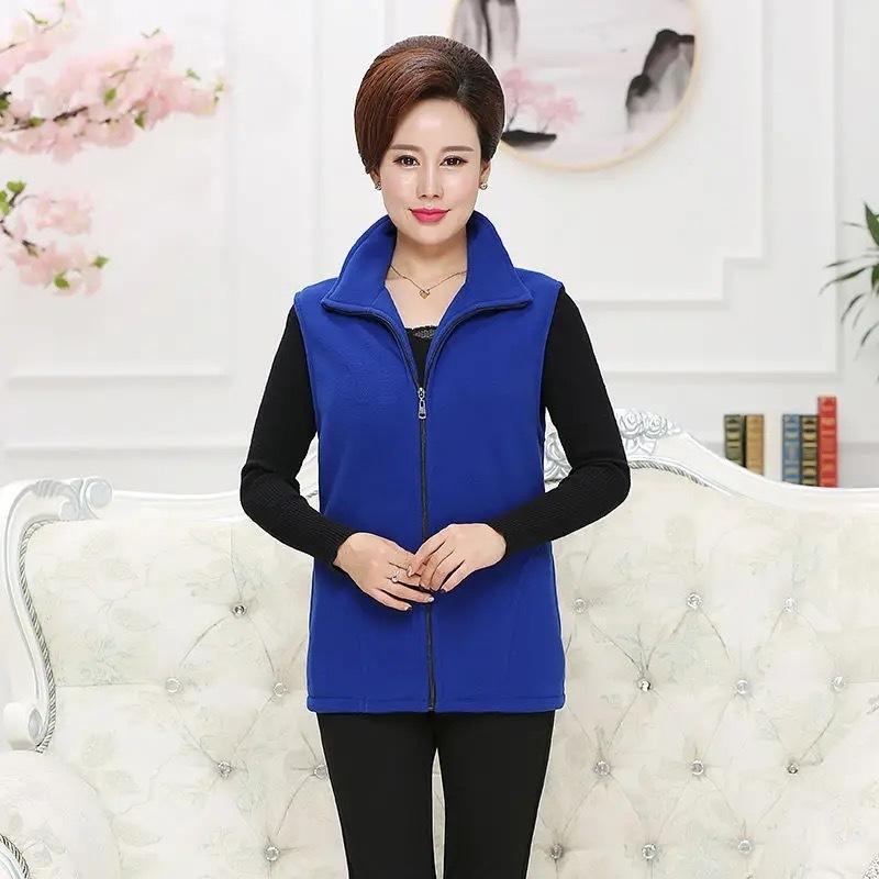Polar Fleece Coat for Women's Vest Autumn Sleeveless Vests for Women Jacket Fashion Zipper Casual Waistcoat Female