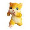Animal Decorative Statue Mini Cat Dog Resin Ornament Compact Design Flower Pots