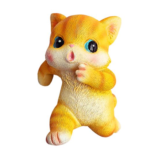 Animal Decorative Statue Mini Cat Dog Resin Ornament Compact Design Flower Pots