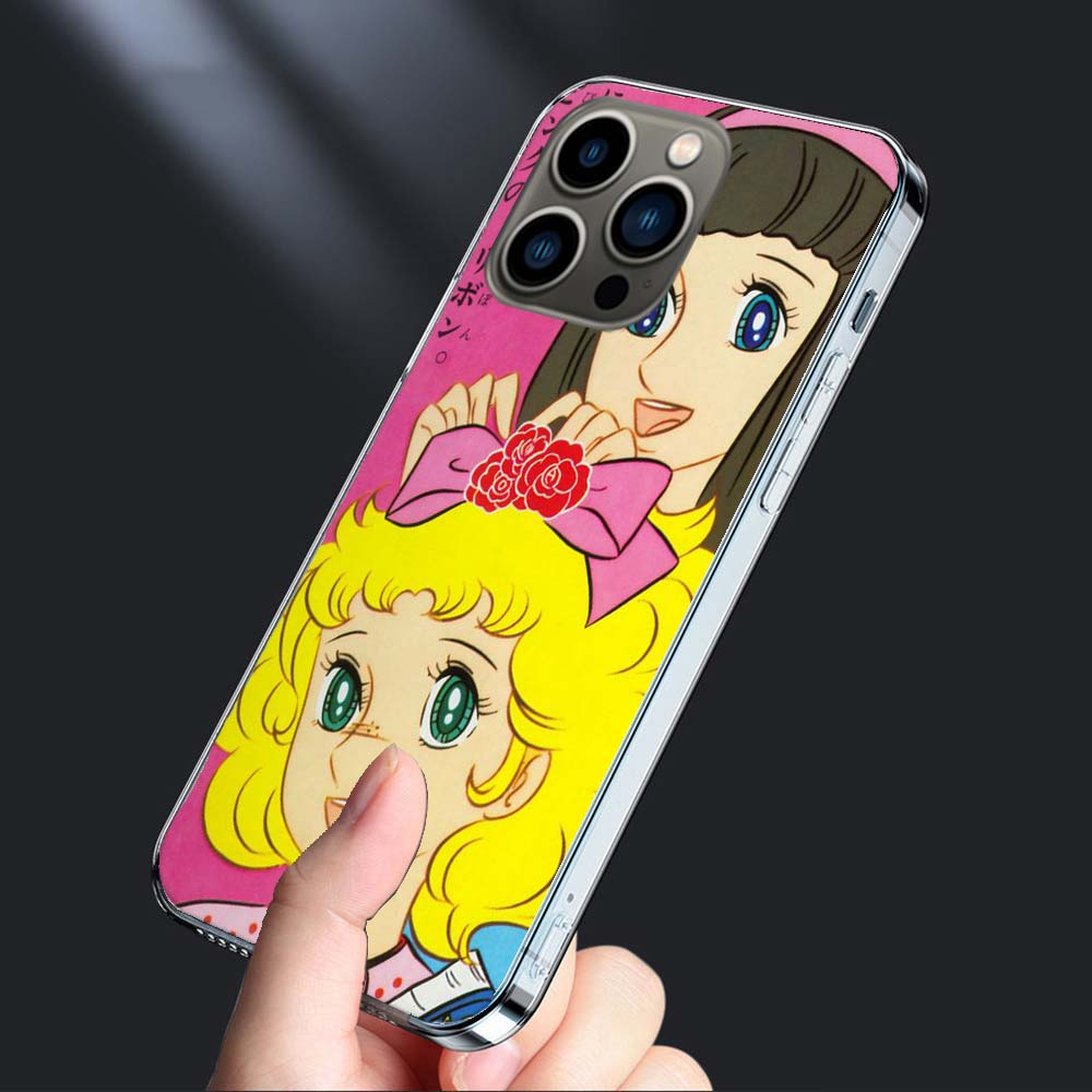 Candy Candy 90s Anime Phone Case For Iphone 16E 15 Pro 14 Plus 17E 16 17 Pro Max Air 11 12 13 Mini Shockproof Capa Cute Cover