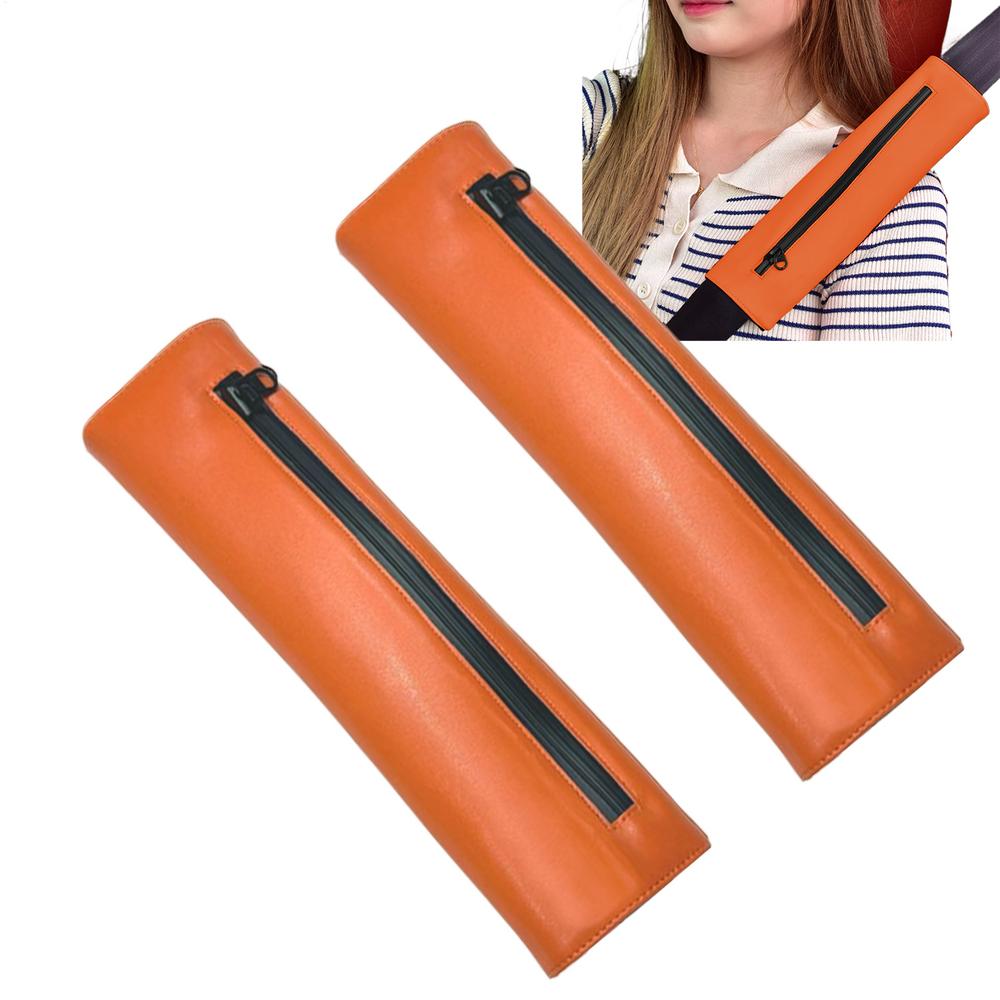 

Накладки на плечевые ремни автокресла, накладка на ремень безопасности с солнцезащитным козырьком для ног, удобная подушка для женщин, мужчин, для вождения по городу, ежедневных поездок на работу оранжевый