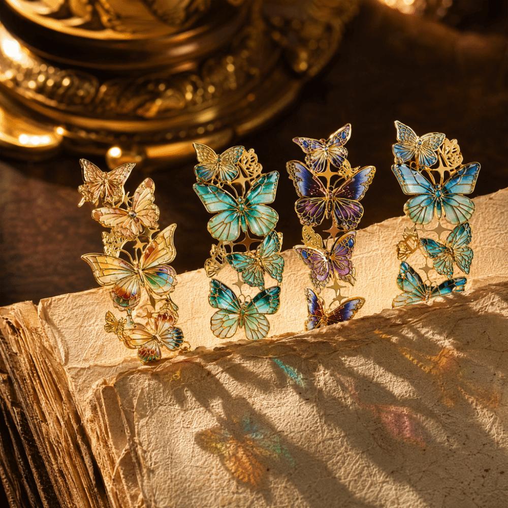 Creative Metal Butterfly Bookmark Chinese Style Decorative Bookmark Reading Accessory