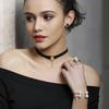 3MM Titanium Steel Pearl Open Ring Gold Women Jewelry Elegant Simple Fashion Accessories