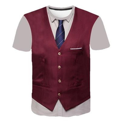 T-shirt estiva 3D T-shirt divertente con papillon stampato in 3D T-shirt a maniche corte moda estiva da uomo