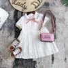 2024 Girls' Short-Sleeve White Princess Dress - Fashionable Summer & Autumn Children's Clothing