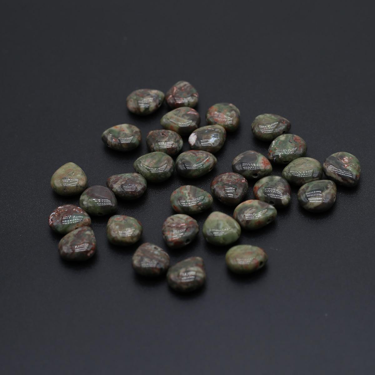 

10 шт. в партии бусины из натурального камня каплевидной формы кристалл розовый кварц агат бирюза свободные бусины для изготовления ювелирных изделий DIY аксессуары для ожерелья 10x12x5 мм 10Pcs/Unakite