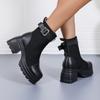 Stivali versatili, Scarpe nuove da donna, Stivali slim elasticizzati retrò, Con suola spessa