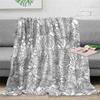 Adult Stress-Relief Coloring Flannel Blanket, DIY Hand-Painted Thickened Warm Throw for Home Office Naps, Creative Doodle Floral
