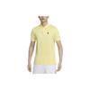 Solid Logo Casual Short Sleeve Polo Shirt Men Tops Lemon-Yellow DA4380-706