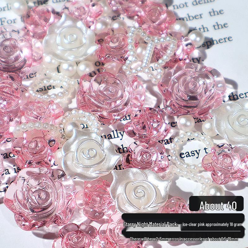 Transparent Rose Pearl Camellia Card Materials - Handmade Japanese Style Accessories