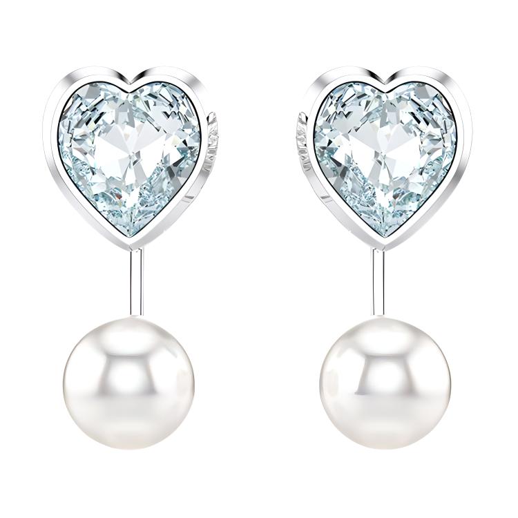 Swarovski Imber Brand Logo Rhodium Plated Earrings Unisex earrings Silver 5711347 Box (Random Color)