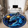 1pc Dragon Fantasy Office Round Area Rug, Under Office Chairs Bedroom Living Room Home Decor, Room Deco