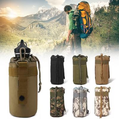 Taktische Jagd Wasser Flasche Tasche Molle Wasserkocher Beutel Halter Camping Radfahren Flasche Tasche Kordelzug Tasche Tasche