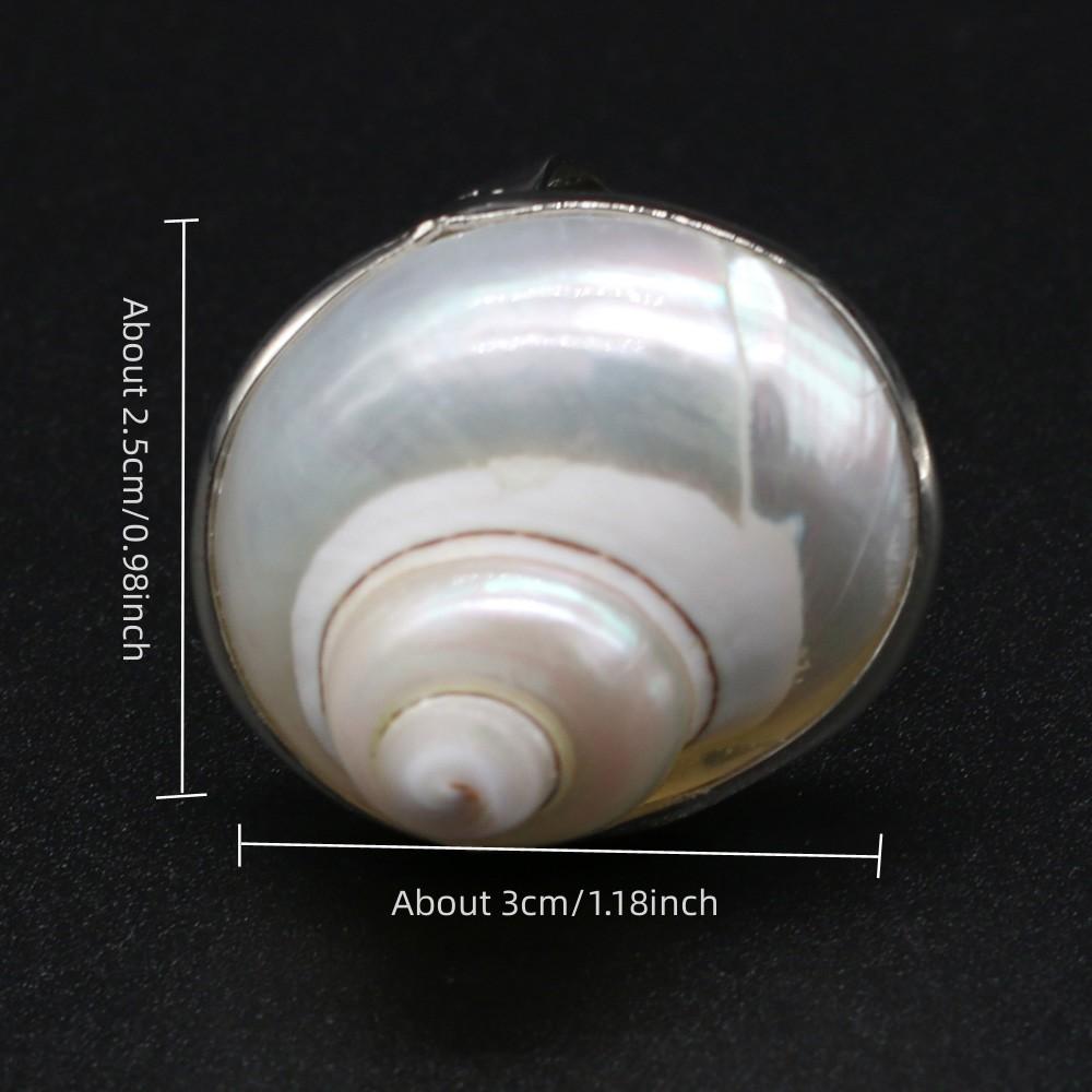 1Pc Elegant White Natural Shell Opening Ring, Bohemian Adjustable Rings for Men Women Birthday Party Romance Love Wedding Jewellery Christmas Gifts