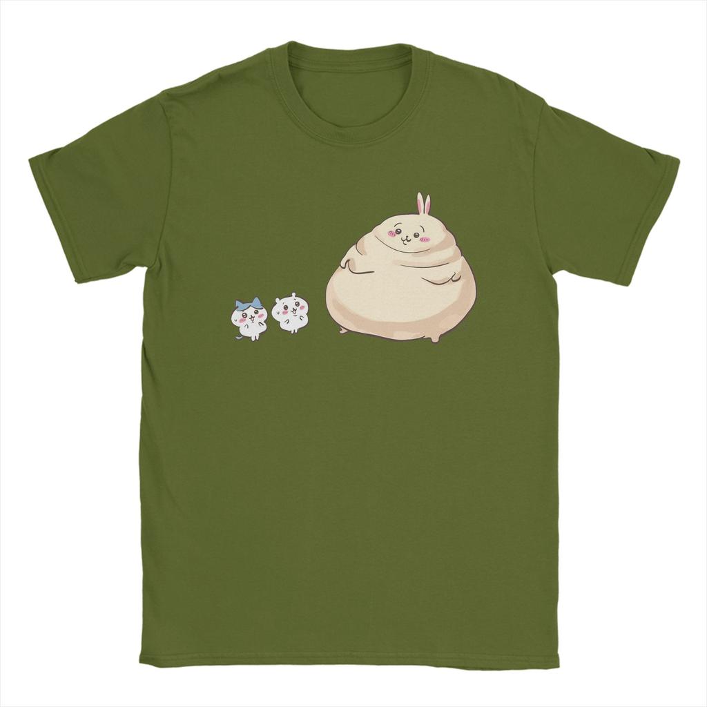 Unisex Chiikawas Usagi Hachiware T Shirt 100 Cotton Tops Leisure Short Sleeve Round Neck Tee Shirt Plus Size Tshirt